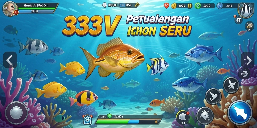 Tampilan gameplay <strong>333V</strong> yang menampilkan aksi menembak ikan yang seru.