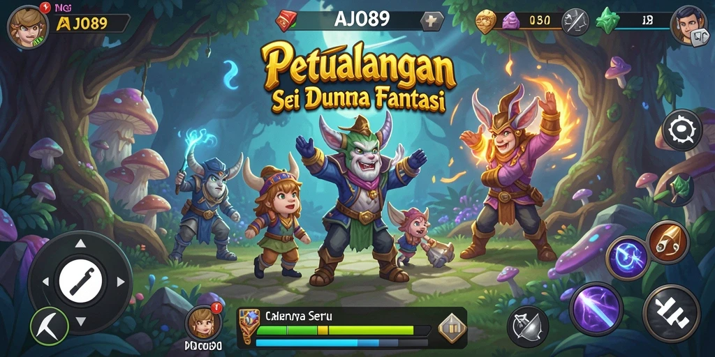 Screenshot utama AJO89 menampilkan aksi seru dalam petualangan.