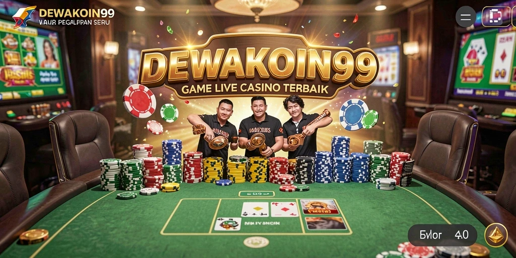 Screenshot gameplay Live Casino DEWAKOIN99 yang menampilkan dealer dan pemain.