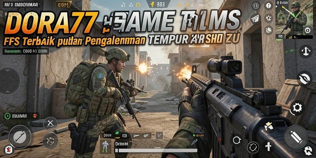 Screenshot DORA77 menampilkan aksi intens dalam permainan FPS.