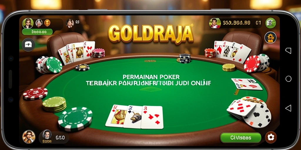Screenshot gameplay GOLDRAJA menampilkan pemain berkumpul di meja poker.