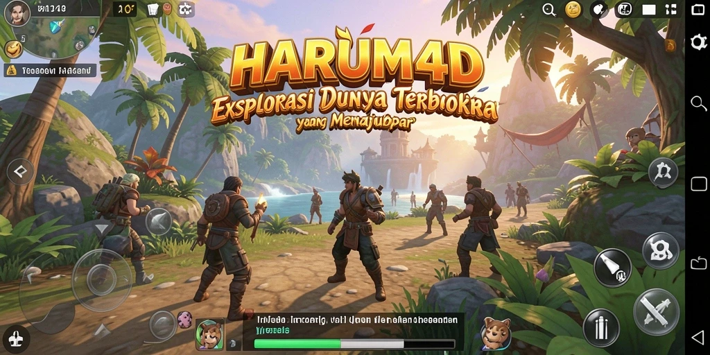 Tangkapan layar gameplay HARUM4D yang menunjukkan suasana dunia terbuka yang indah.