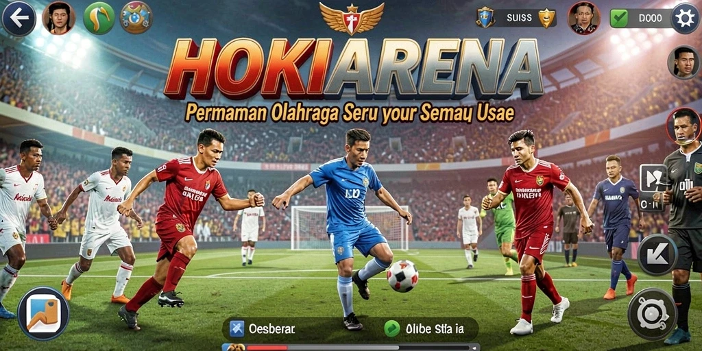 Tampilan permainan HOKIARENA yang menarik saat pertandingan olahraga.