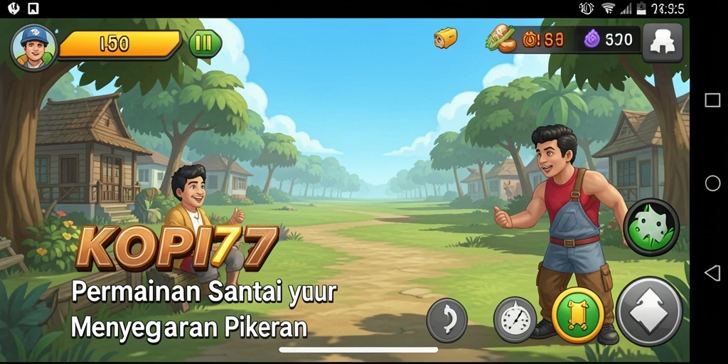 Tampilan gameplay KOPI77 yang penuh warna dan menarik.
