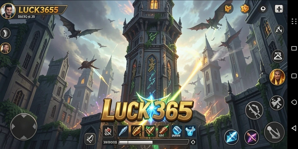 Tangkapan layar gameplay LUCK365 menampilkan strategi Tower Defense yang menarik.