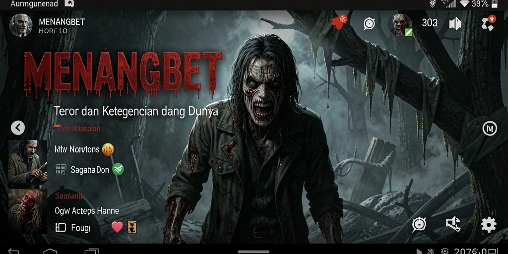 Screenshot gameplay MENANGBET menampilkan suasana horror yang menegangkan.