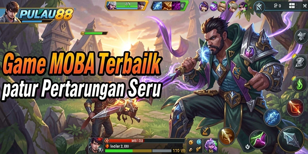 Tampilan menarik dalam permainan MOBA dengan aksi seru.