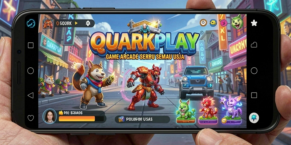 Tampilan gameplay seru QUARKPLAY yang penuh aksi.