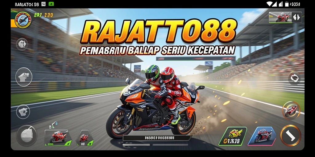 Tampilan gameplay balapan yang mendebarkan dari RAJATOTO88.