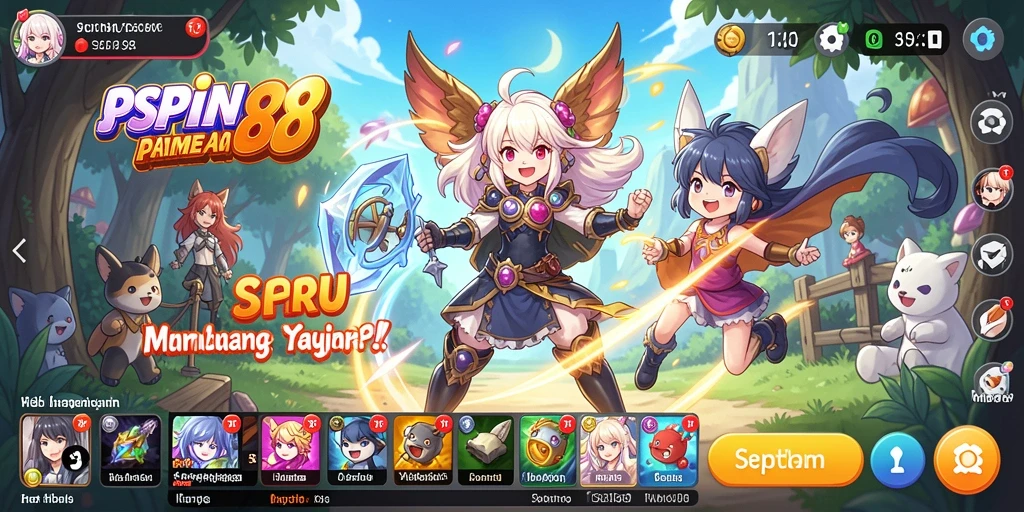 Screenshot gameplay SPIN88 dengan karakter anime menarik.