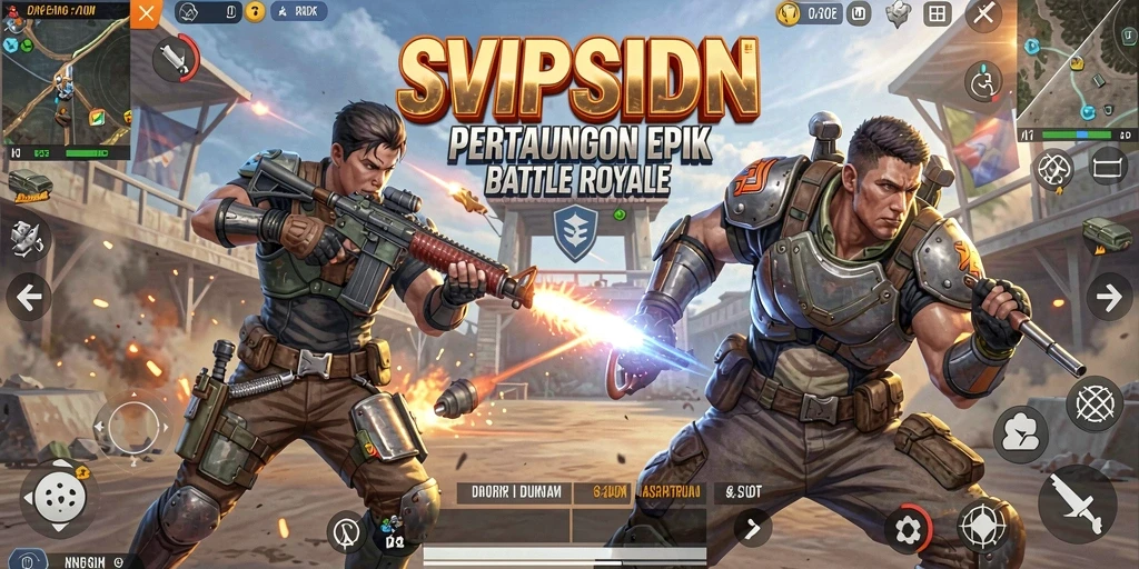Tampilan seru dari gameplay SVIPSIDN dalam pertarungan Battle Royale.