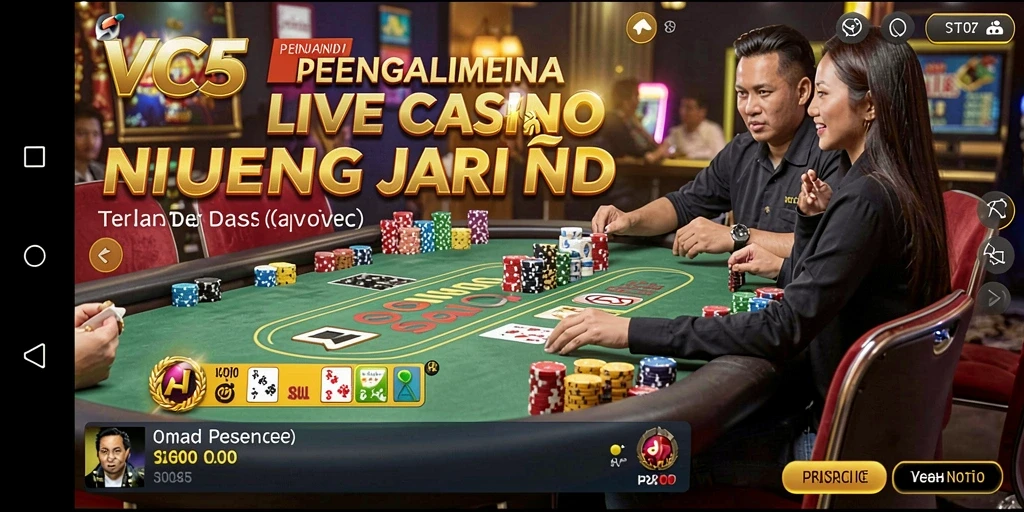 Screenshot gameplay Live Casino VC5 yang mendebarkan dan interaktif.