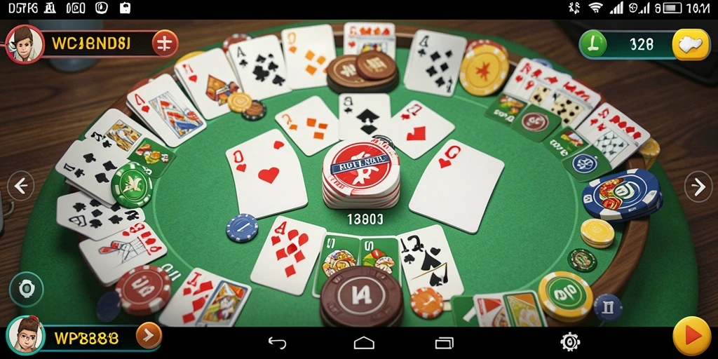 Tampilan gameplay seru dalam aplikasi Gaple WP888.